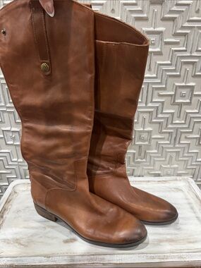 Sam Edelman Cognac Leather Over-the-Knee Boots